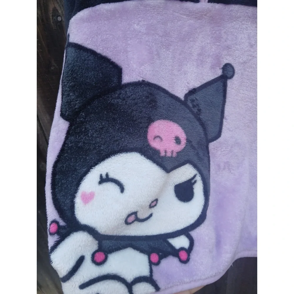 Sanrio Kuromi Plush Fleece 1/4 Zip Sweatshirt Girls Size Xl Kuromicore Cozy Pink